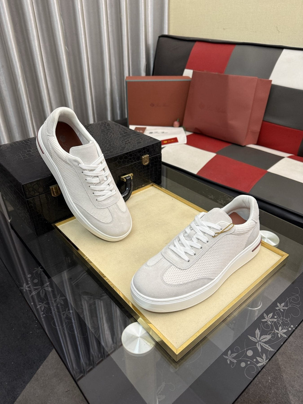 Textured Low-Top Sneakers
