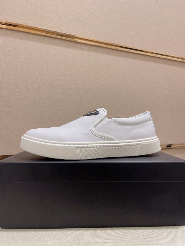 Prada Triangle-Patch Slip-On Shoes
