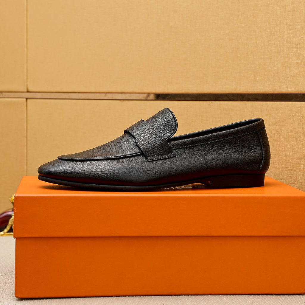 Hermès Pebbled Leather Loafers