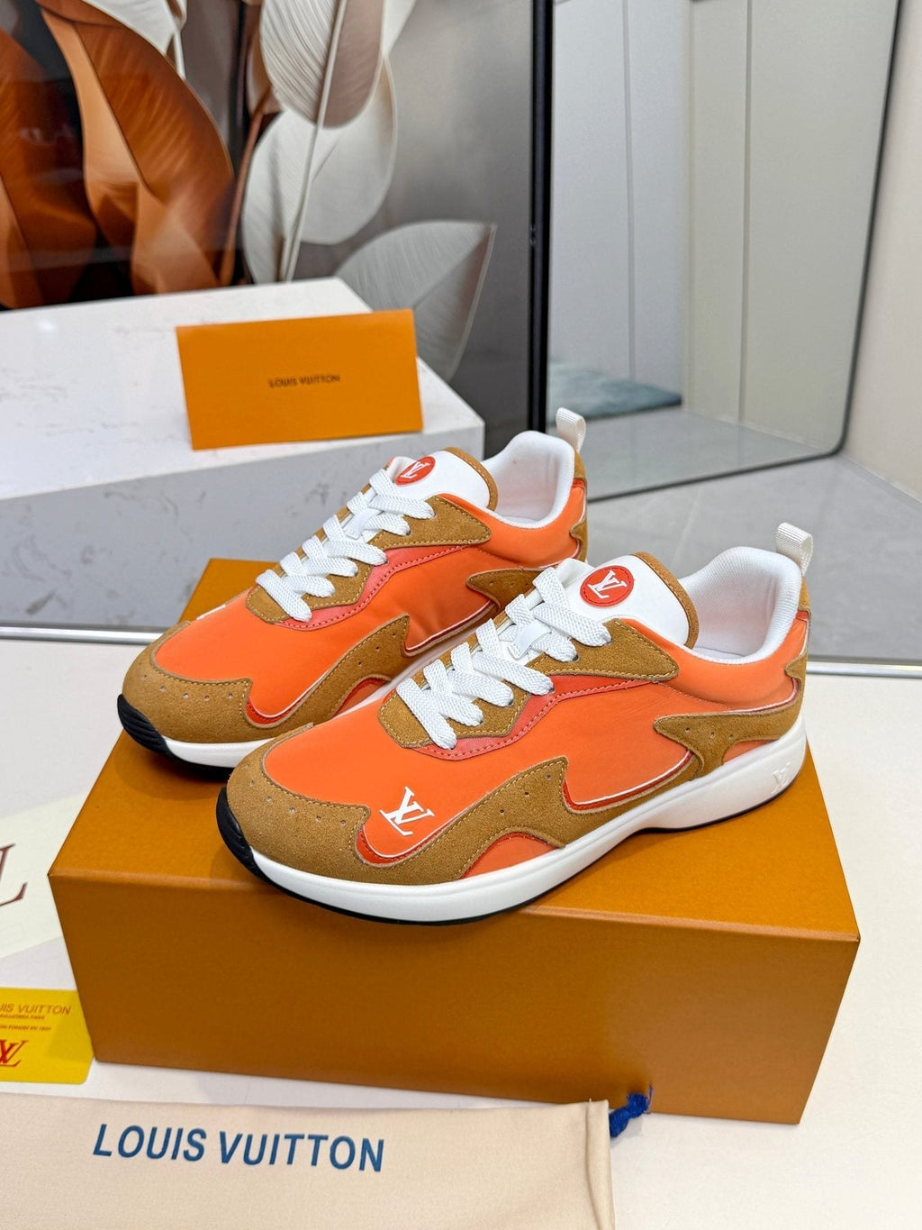 Louis Vuitton Men's Patterned Low-Top Sneakers - Patterned Overlay Details