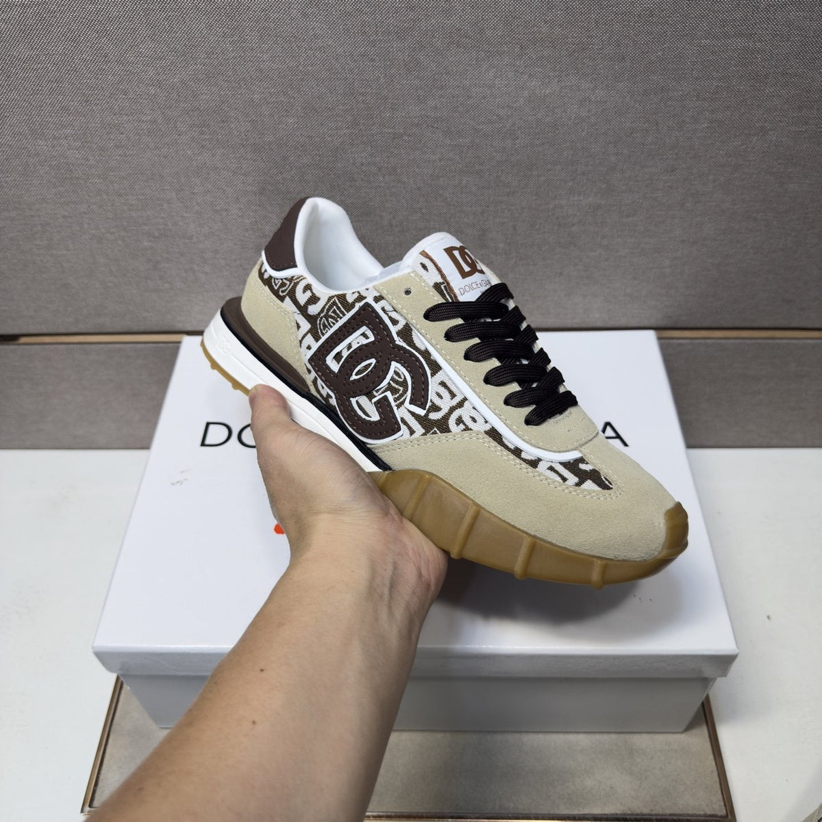Dolce & Gabbana Patterned Panel Low-Top Sneakers