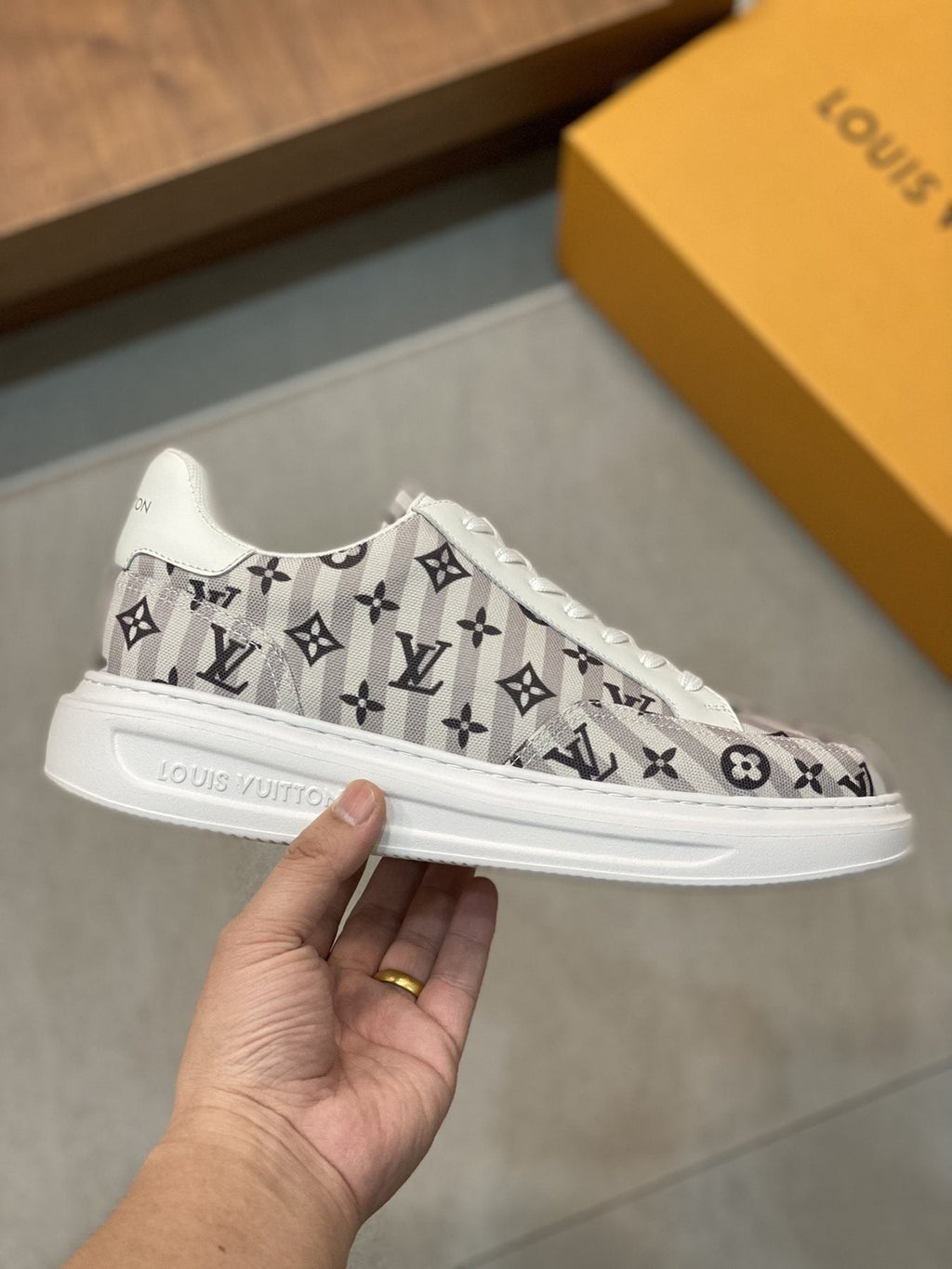 Louis Vuitton Monogram Low-Top Sneakers - White Rubber Sole