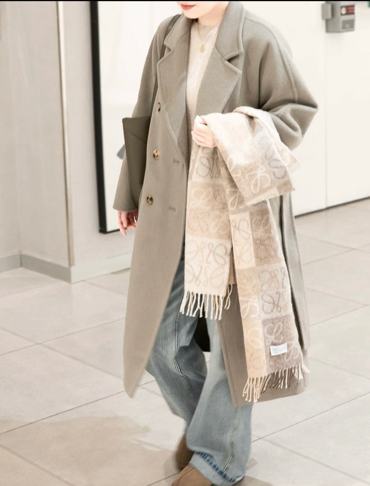 Loewe Fringed Patterned Scarf